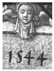 Stained glass window of boy