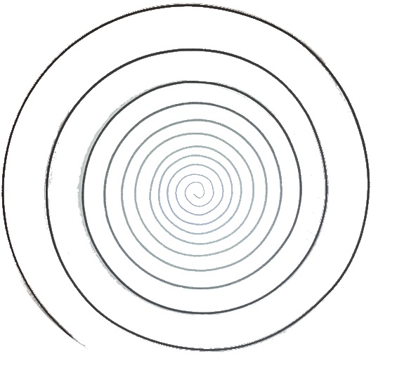 sprial on orange background