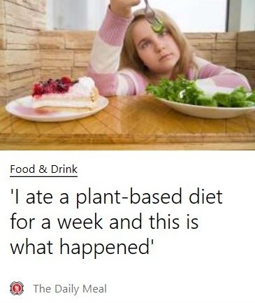 A lady examining some plant based food. Aka food