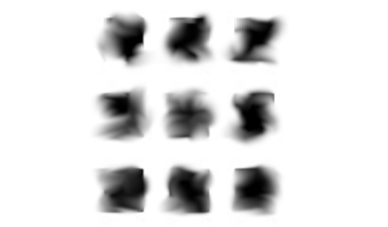 nine atoms in square formation