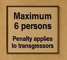 Maximum 6 persons sign