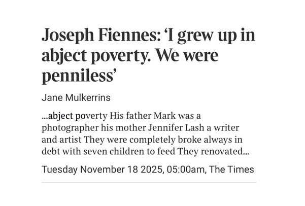 newspaper article describing so called abject poverty